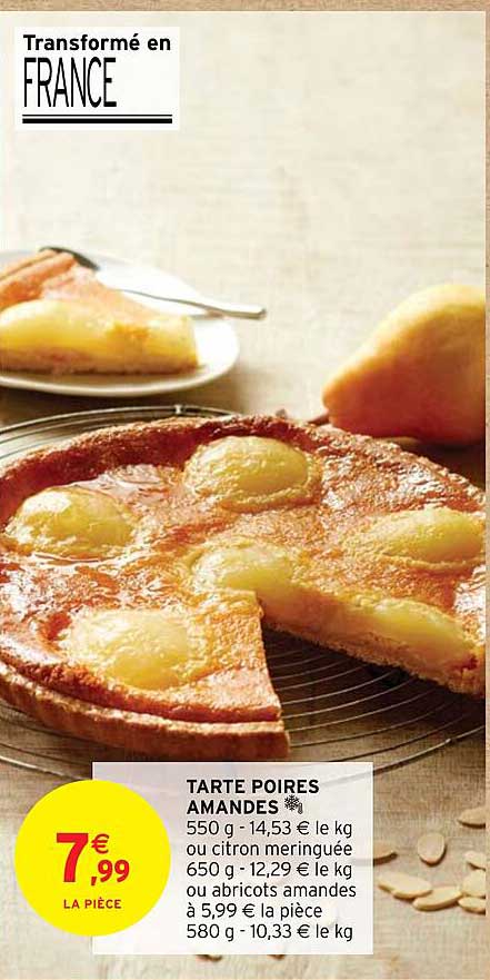 Tarte Poires Amandes