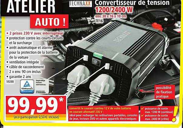 technaxx convertisseur de tension 1200/2400w