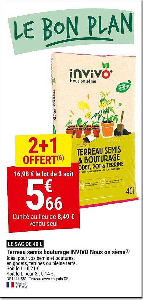 terreau semis bouturage invivo nous on sème