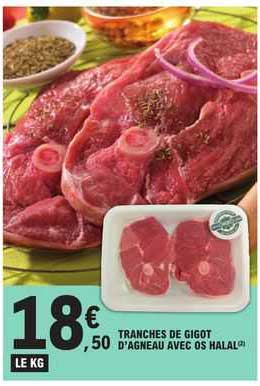 tranches de gigot d'agneau avec os halal