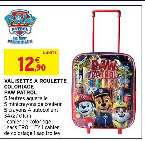 valisette à roulette coloriage paw patrol