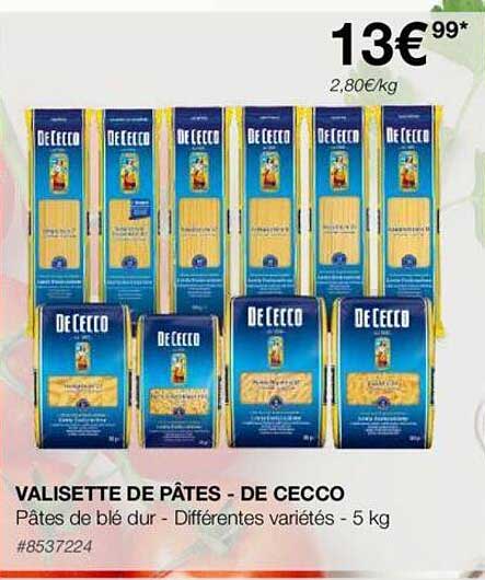 valisette de pâtes - de cecco