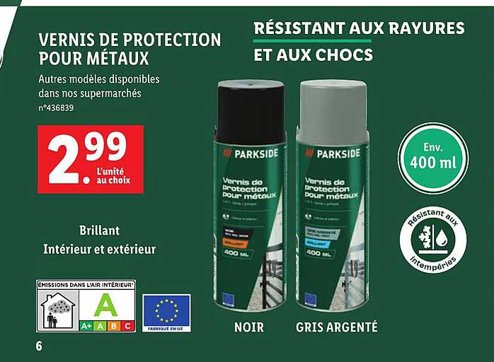 vernis de protection pour métaux parkside