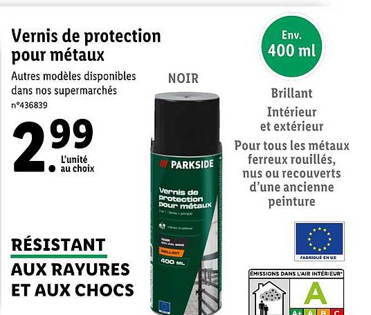 vernis de protection pour métaux