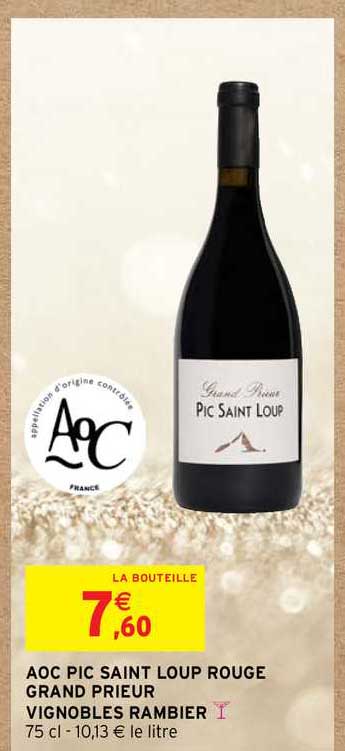 aoc pic saint loup rouge grand prieur vignobles rambier
