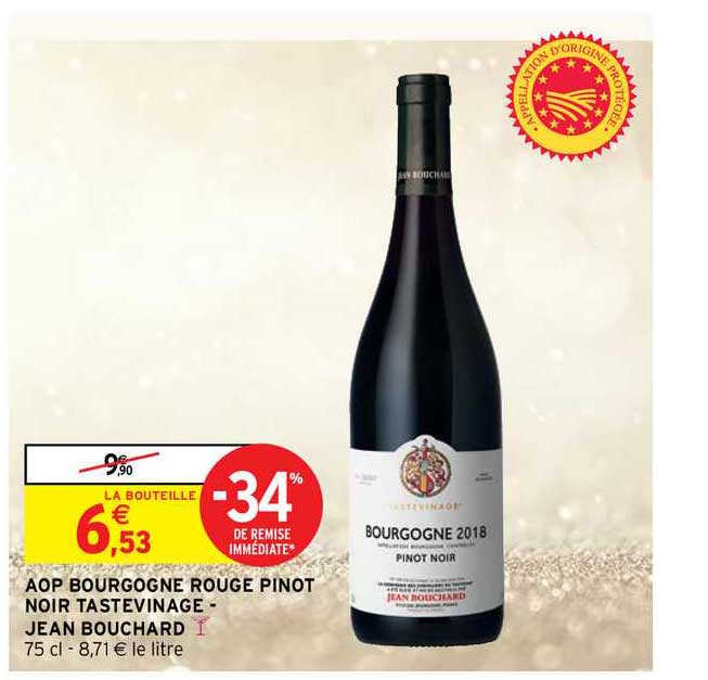 aop bourgogne rouge pinot noir tastevinage - jean bouchard