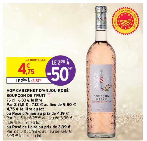 Aop Cabernet D'anjou Rosé Soupçon De Fruit