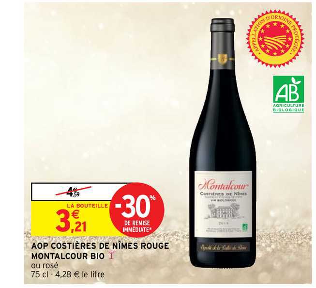 aop costières de nîmes rouge montalcour bio