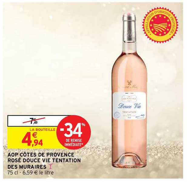 aop côtes de provence rosé douce vie tentation des muraires
