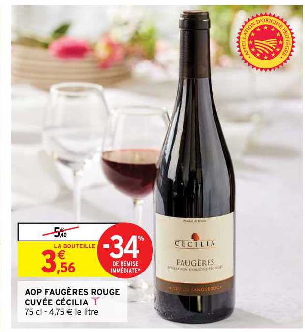 aop faugères rouge cuvée cécilia