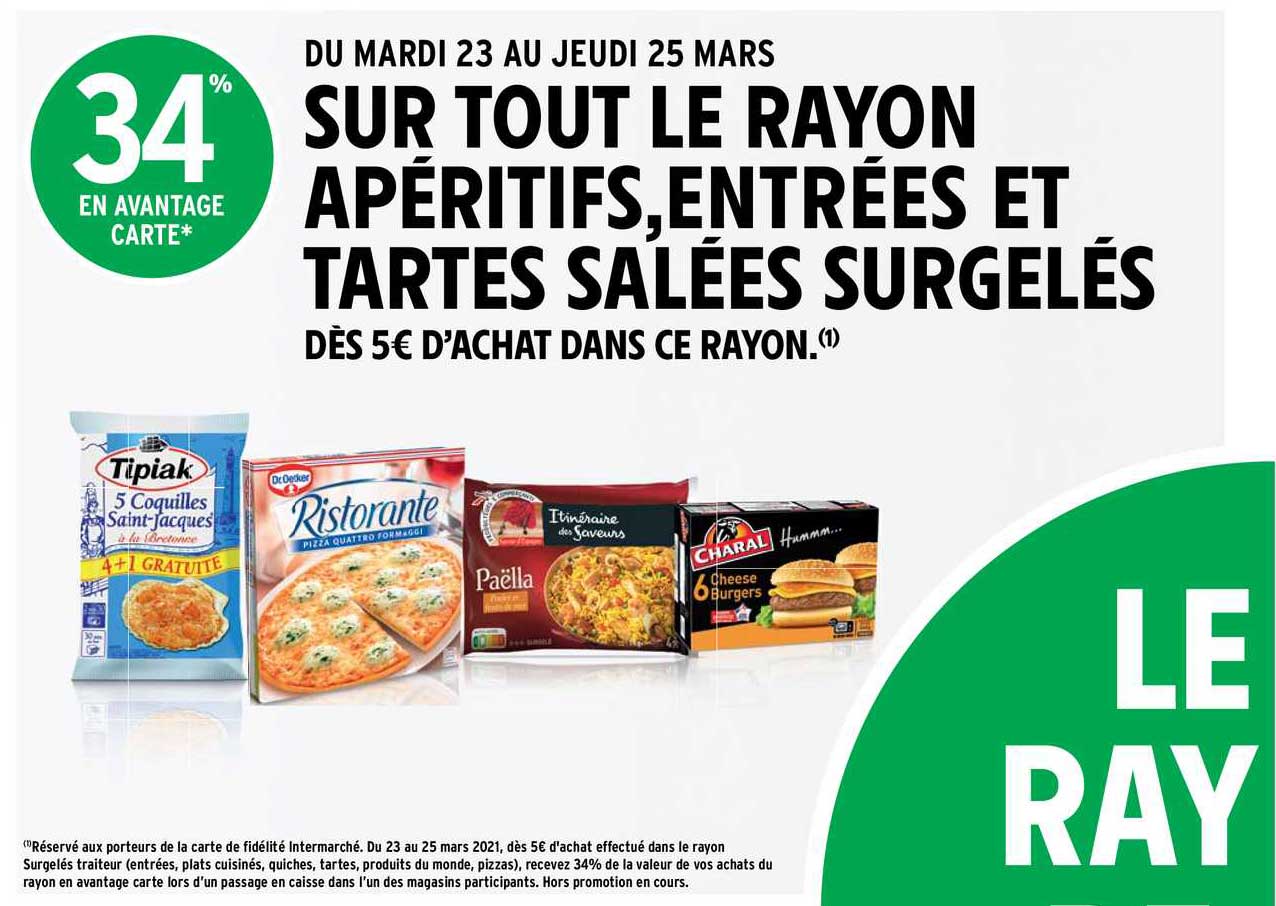 apéritifs, entrées et tartes salées surgelés