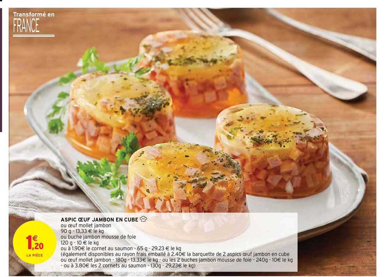 aspic œuf jambon en cube
