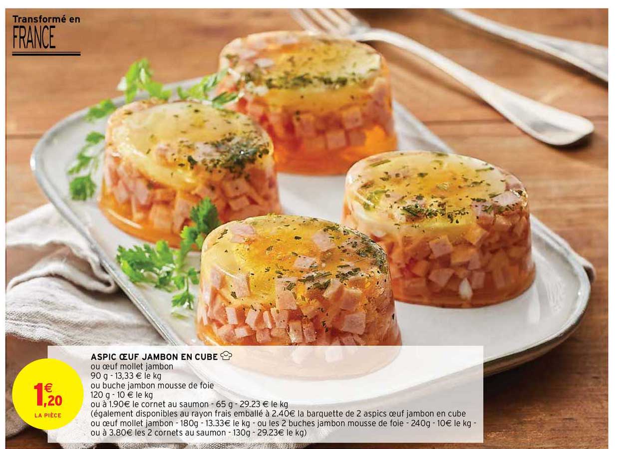 aspic œuf jambon en cube