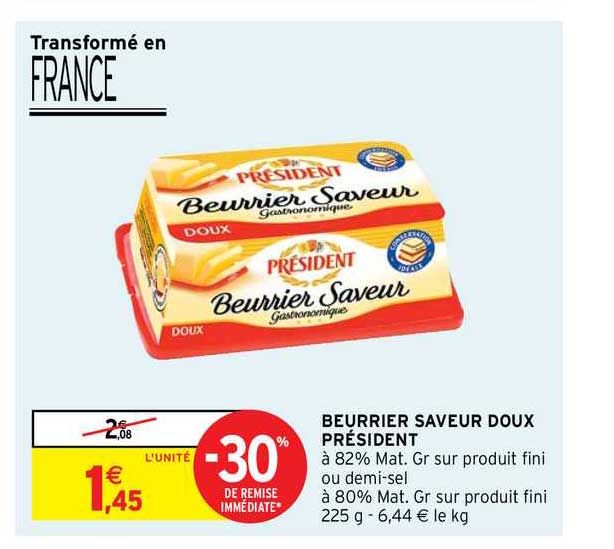Beurrier Saveur Doux Président