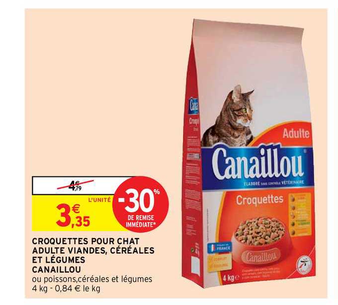 Croquettes Pour Chat Adulte Viandes, Céréales Et Légumes Canaillou