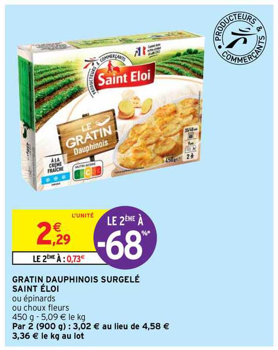 gratin dauphinois surgelé saint éloi