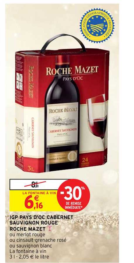 igp pays d'oc cabernet sauvignon rouge roche mazet