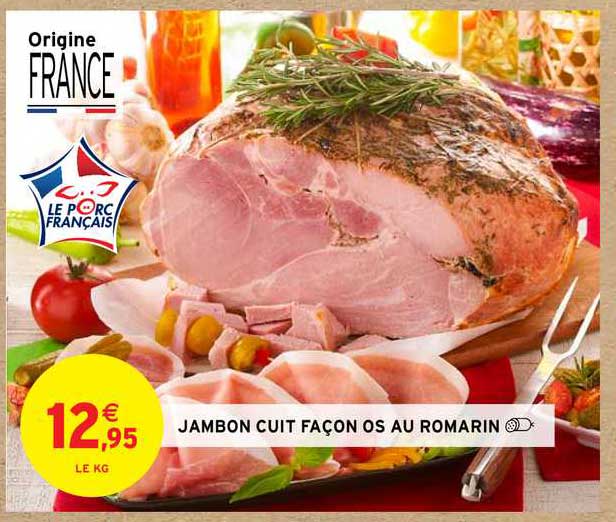 jambon cuit façon os au romarin