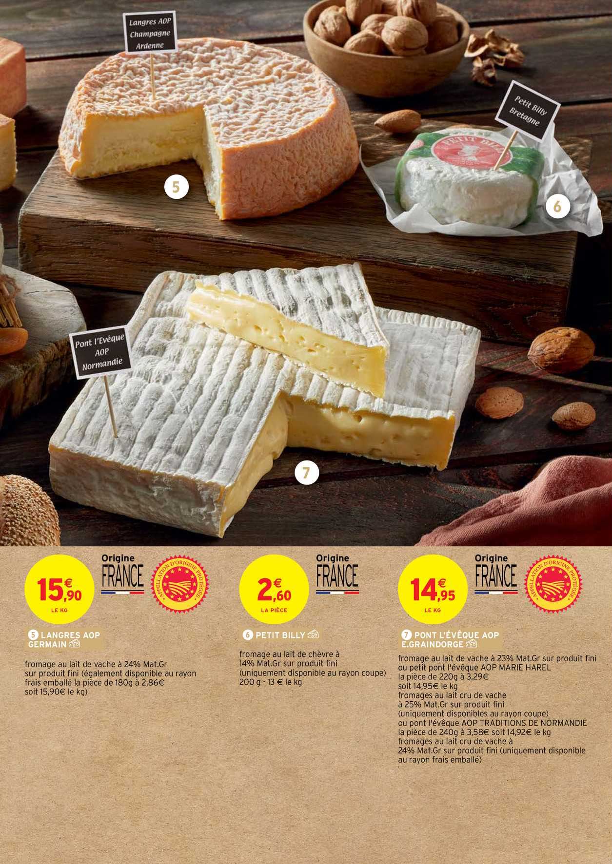 langres aop germain, petit billy, pont l'évêque aop e.graindorge