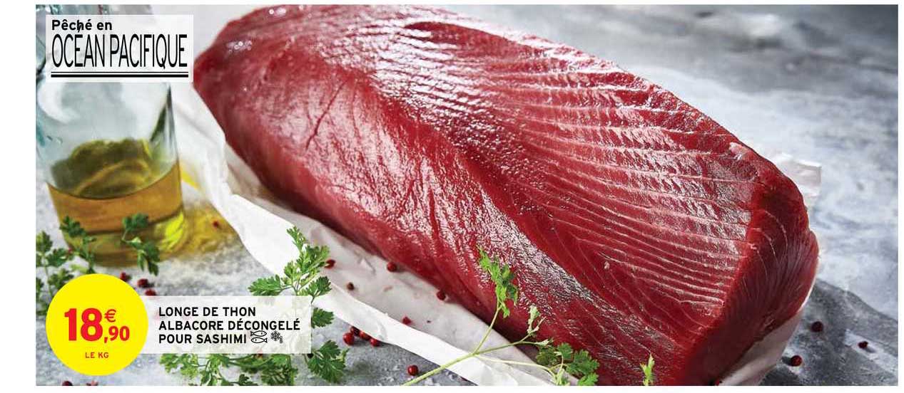 longe de thon albacore décongelé pour sashimi