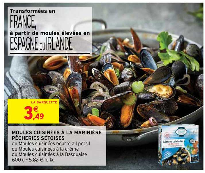 moules cuisinées à la marinière pêcheries sétoises