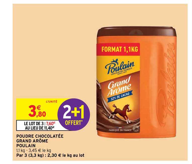 poudre chocolatée grand arôme poulain