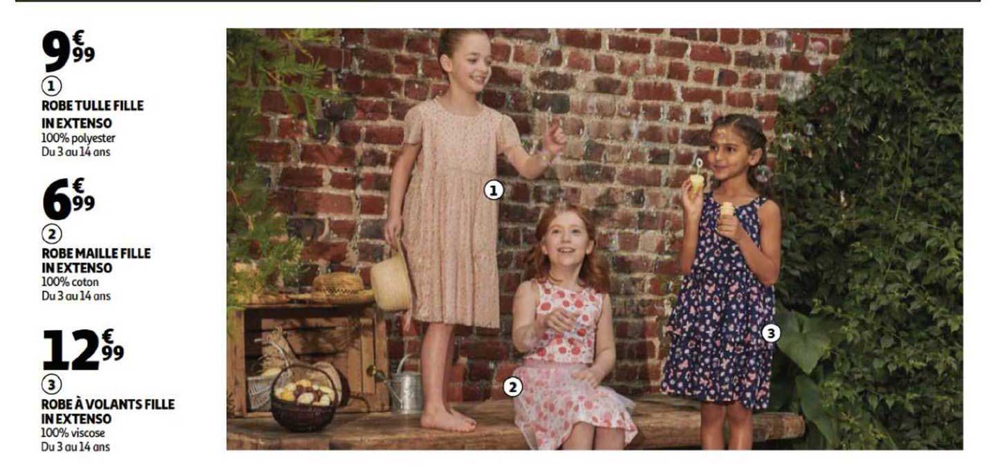 robe tulle fille in extenso, robe maille fille in extenso, robe à volants fille in extenso