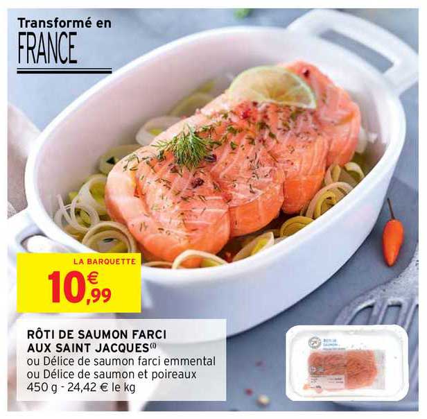 rôti de saumon farci aux saint jacques