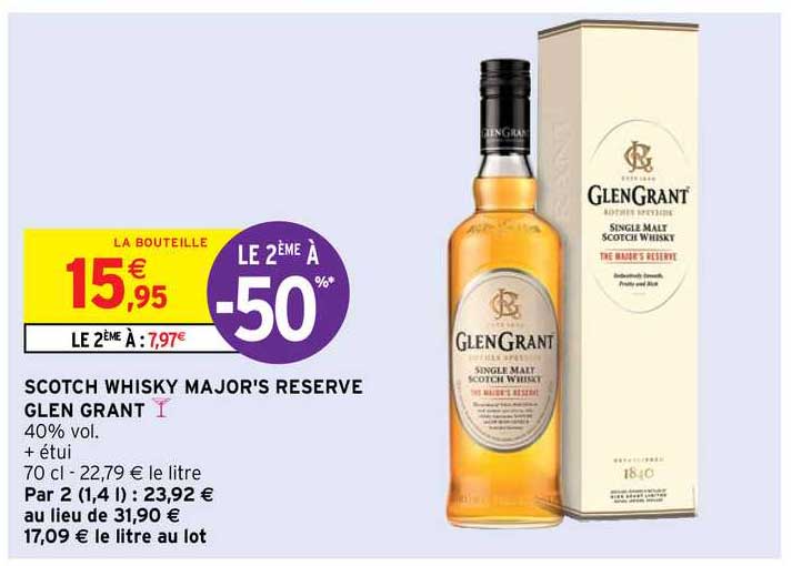 scotch whisky major's reserve glen grant