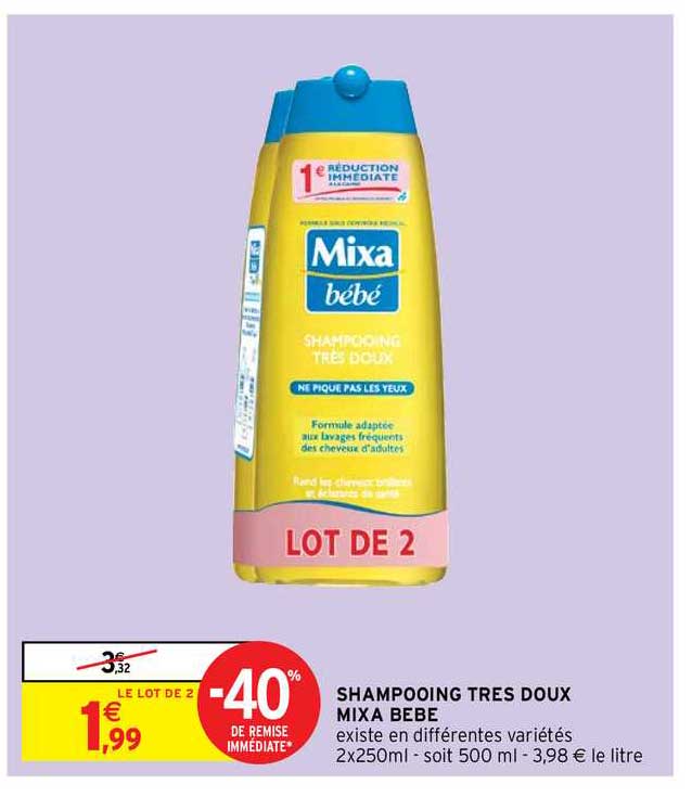shampooing très doux mixa bébé