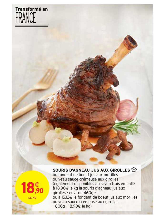 souris d'agneau jus aux girolles