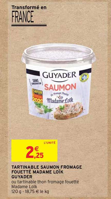 Tartinable Saumon Fromage Fouetté Madame Loïk Guyader