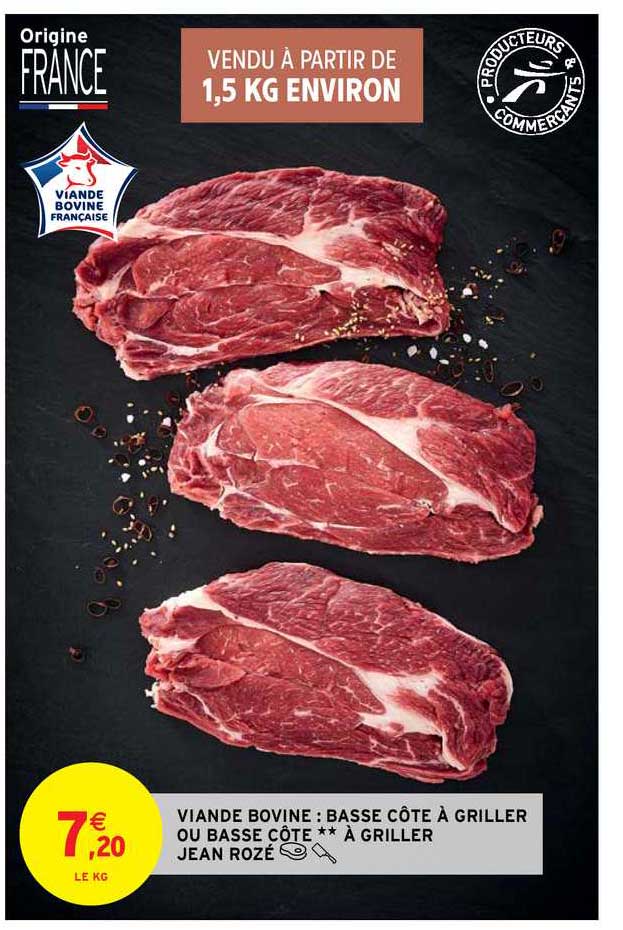 viande bovine : basse côte à griller ou basse côte à griller jean rozé