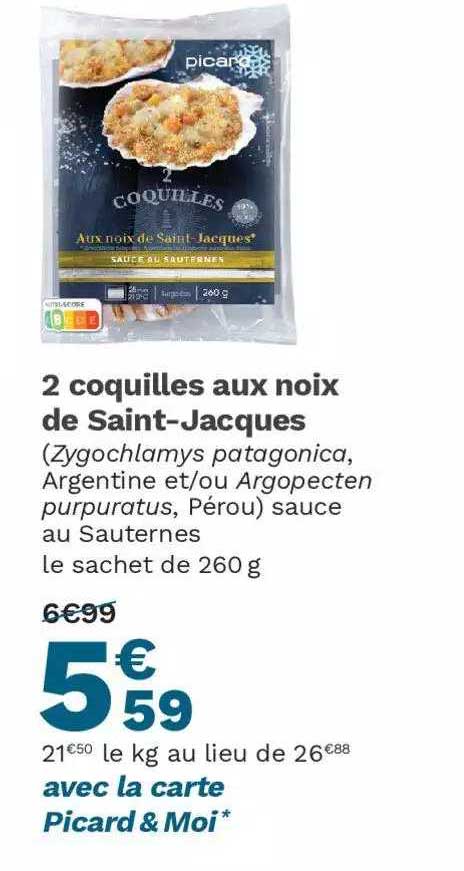 2 coquilles aux noix de saint-jacques