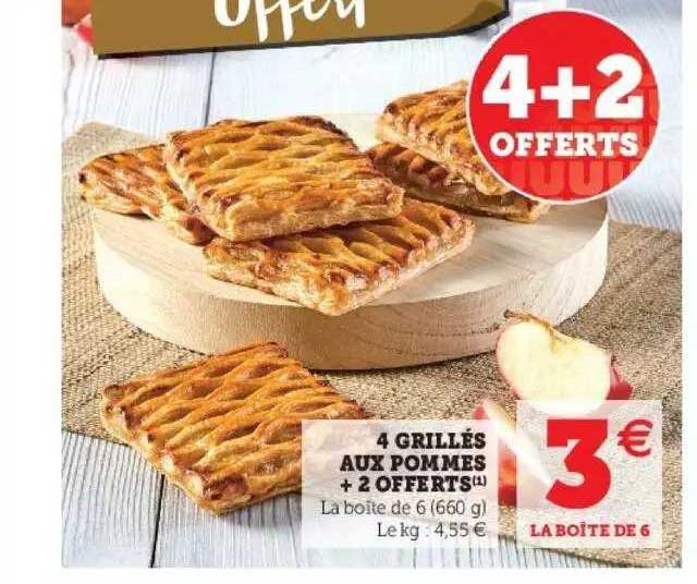 4 Grillés Aux Pommes + 2 Offerts