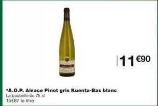 a.o.p. a.o.p. alsace pinot gris kuentz-bas blanc