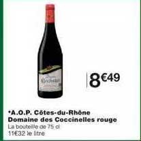 a.o.p. côtes-du-rhône domaine des coccinelles rouge