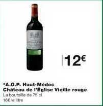 a.o.p. haut-médoc château de l'église vieille rouge