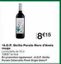 a.o.p. sicilia purato nero d'avola rouge