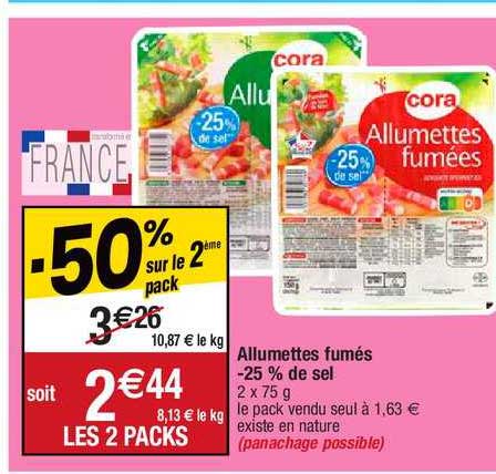 Allumettes Fumés -25% De Sel