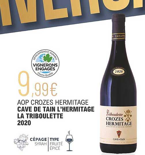 aop crozes hermitage cave de tain l'hermitage la triboulette 2020