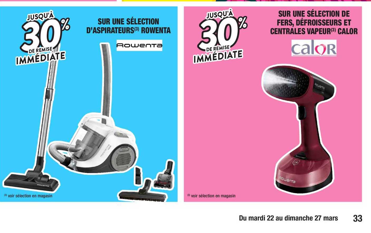 aspirateurs rowenta, fers, défroisseurs et centrales vapeur calor