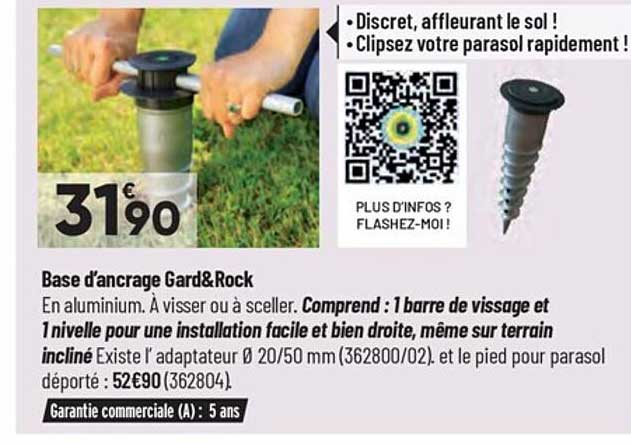 base d'ancrage gard&rock