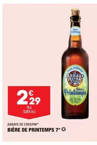bière de printemps 7° abbaye de crespin