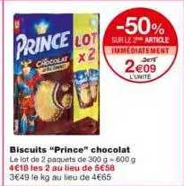 Biscuits "prince" Chocolat