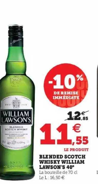 blended scotch whisky william lawson's 40°