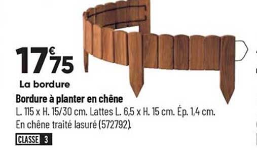 bordure à planter en chêne
