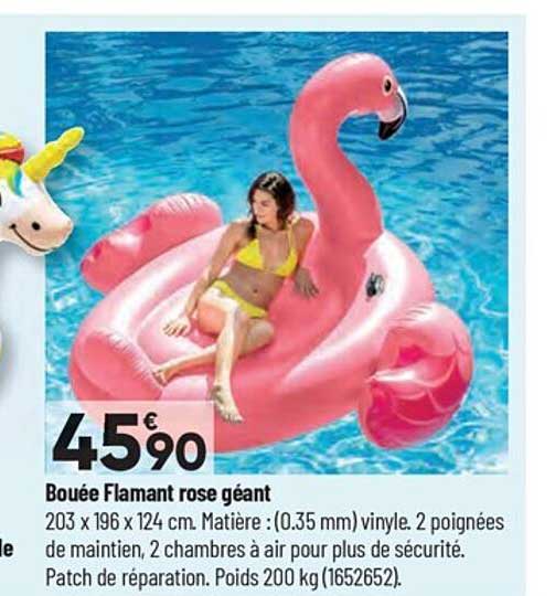 bouée flamant rose géant