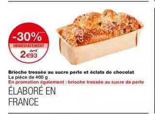 Brioche Tressée Au Sucre Perle Et éclats De Chocolat