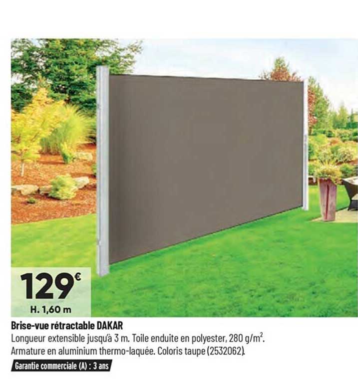 brise-vue rétractable dakar